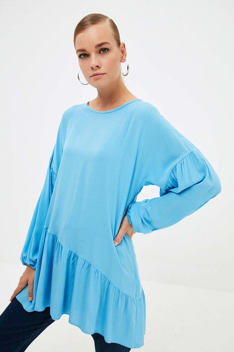 Pleated Knitted Tunic Top