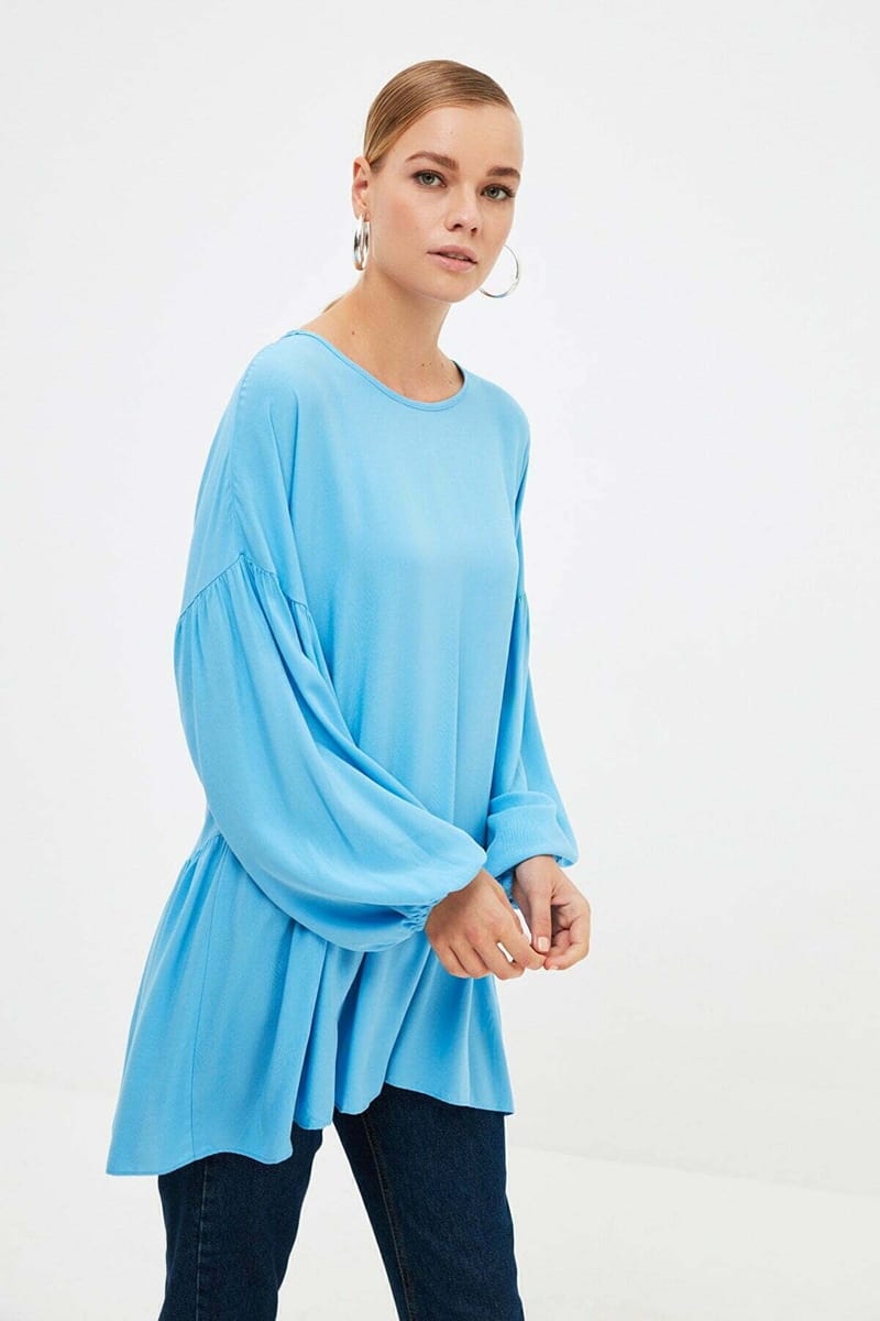 Pleated Knitted Tunic Top