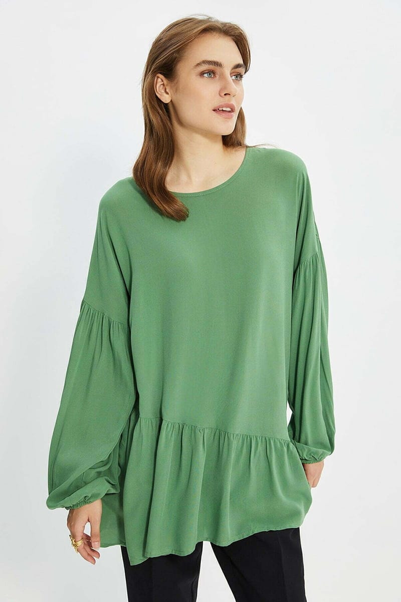 Pleated Knitted Tunic Top