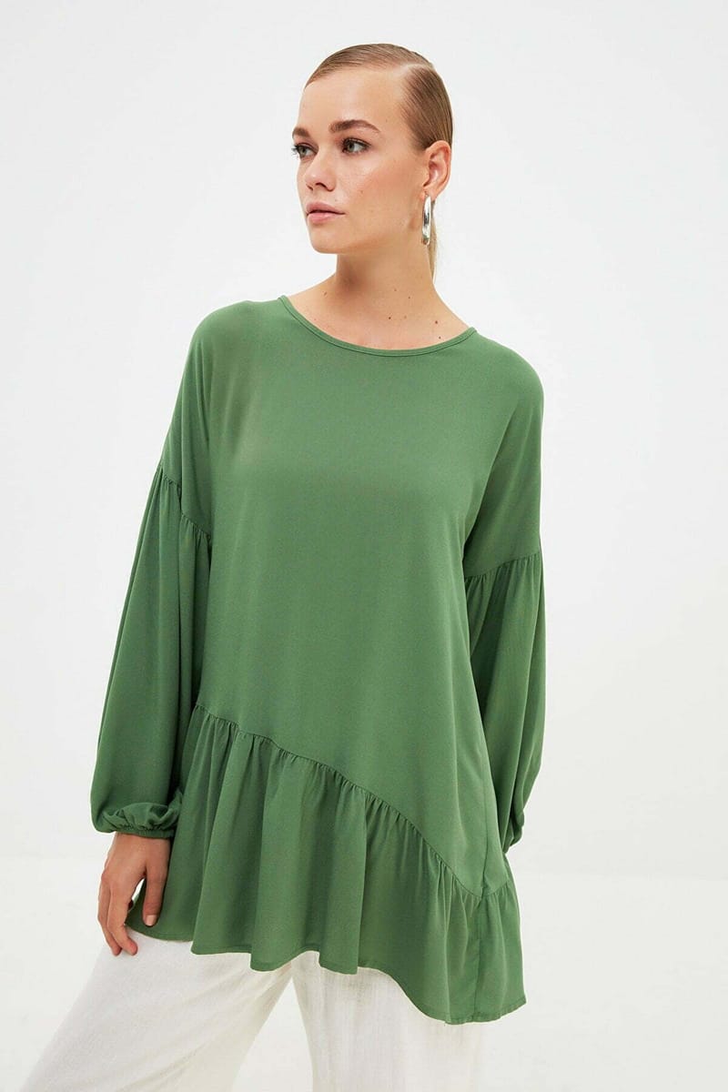 Pleated Knitted Tunic Top