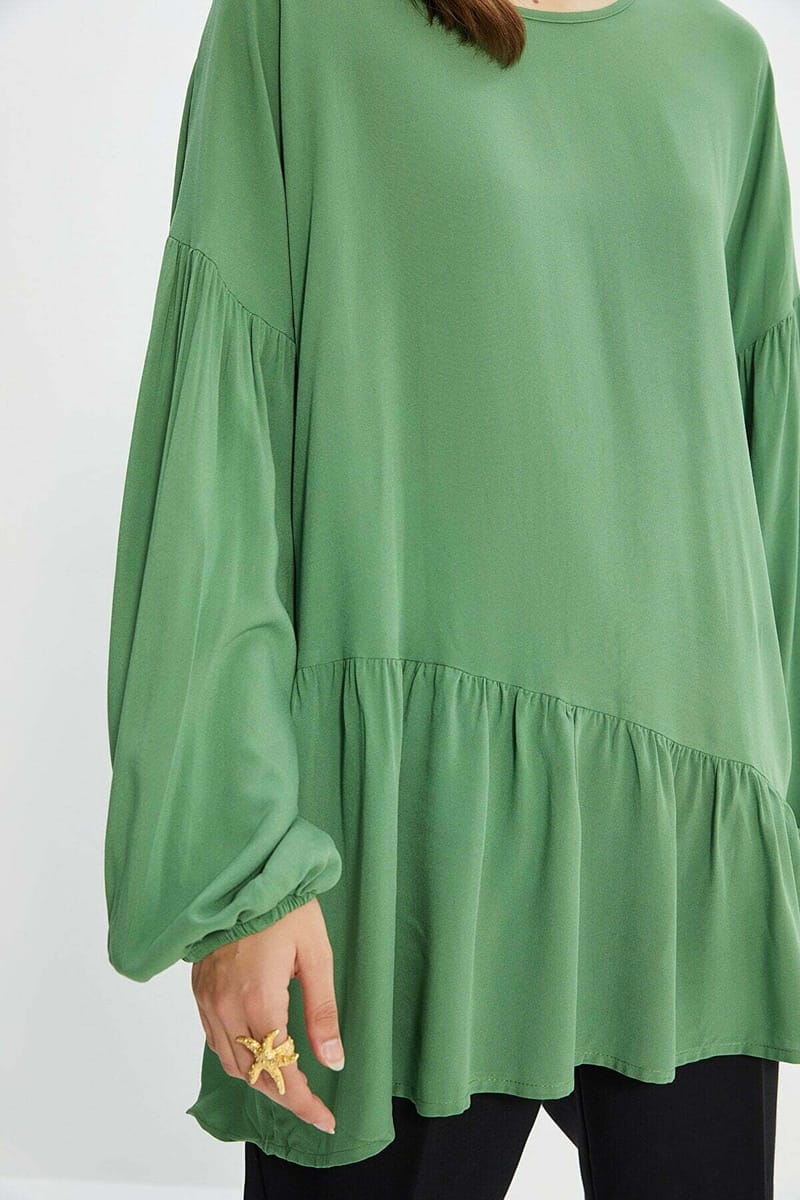 Pleated Knitted Tunic Top