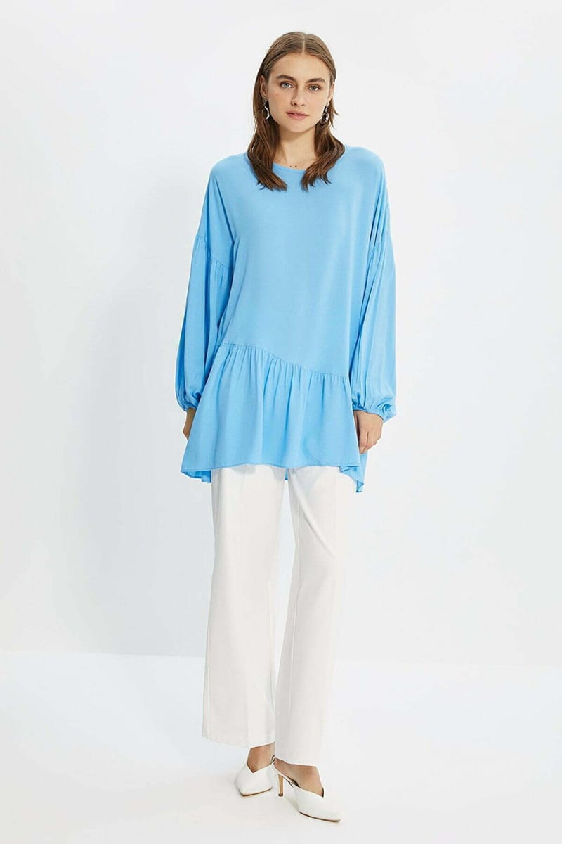 Pleated Knitted Tunic Top