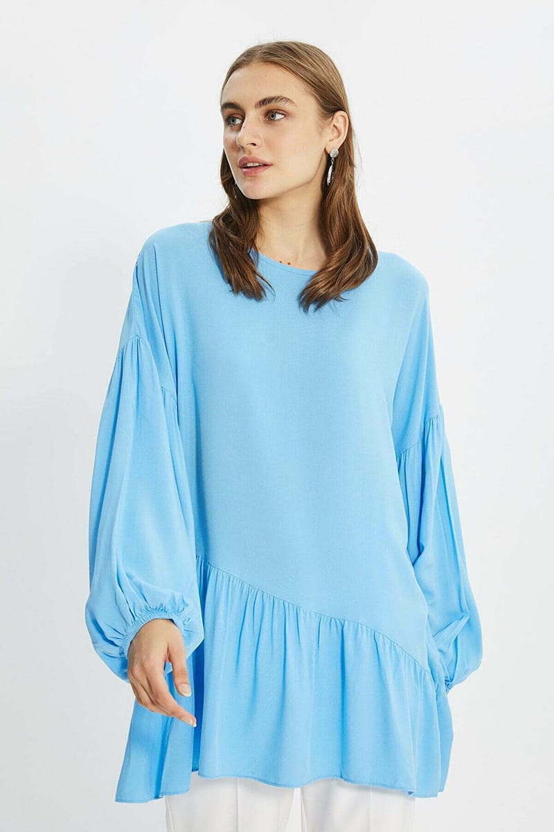 Pleated Knitted Tunic Top