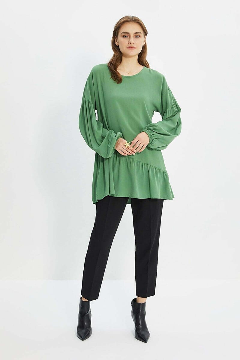 Pleated Knitted Tunic Top