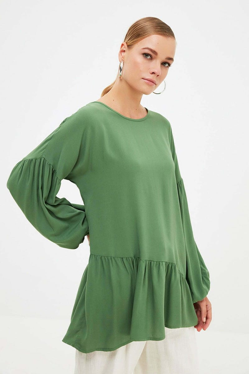 Pleated Knitted Tunic Top