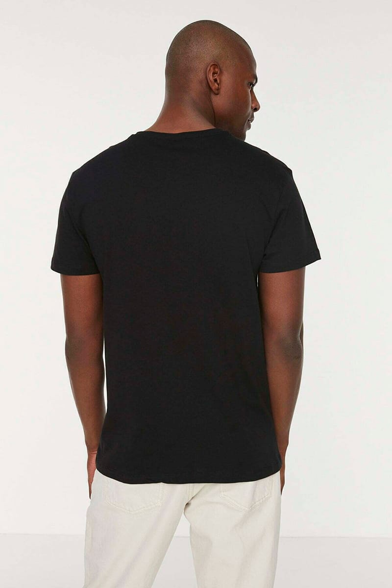 Striped Panel Crew Neck T-Shirt - Short Sleeve T-Shirt 3