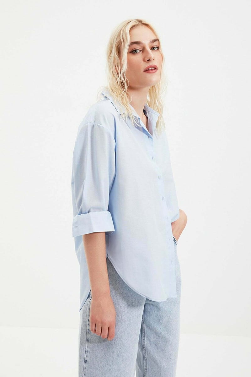 Button Down Three-Quarter Sleeves Women's Shirt - Shirts & Blouses 97