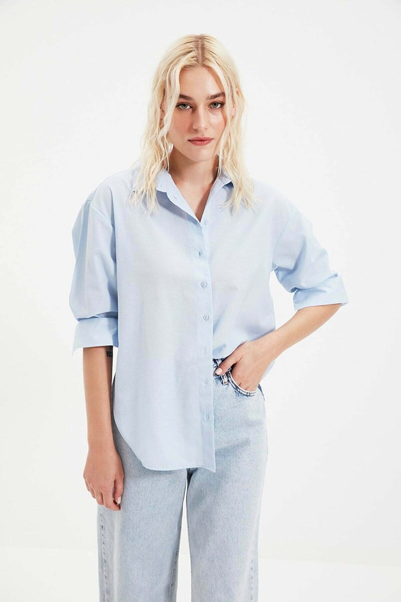 Button Down Three-Quarter Sleeves Women's Shirt - Shirts & Blouses 98