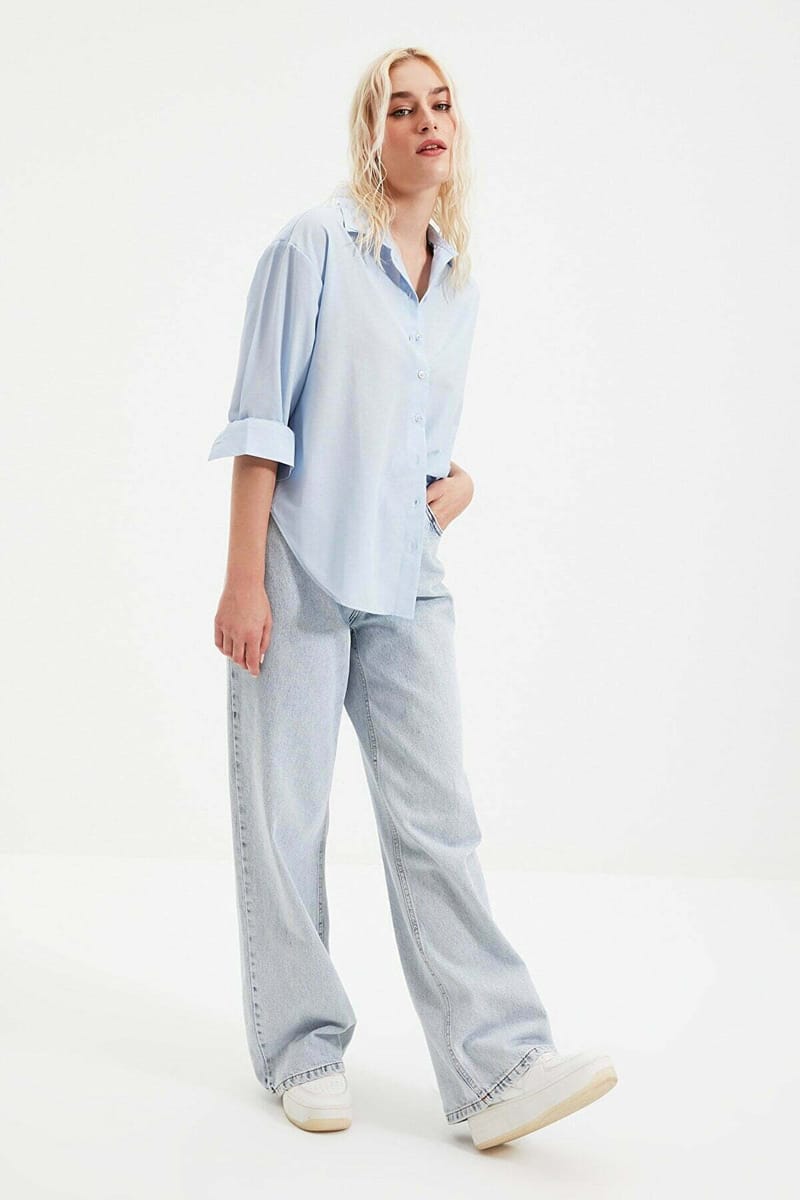 Button Down Three-Quarter Sleeves Women's Shirt - Shirts & Blouses 99