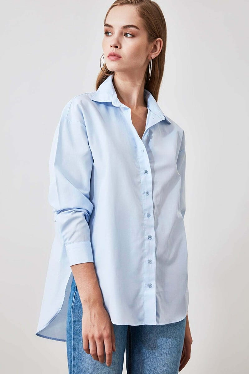 Button Down Three-Quarter Sleeves Women's Shirt - Shirts & Blouses 102