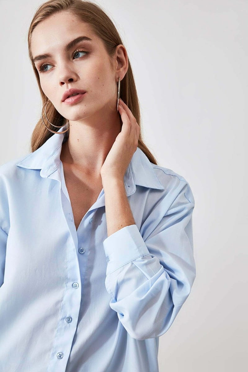 Button Down Three-Quarter Sleeves Women's Shirt - Shirts & Blouses 103