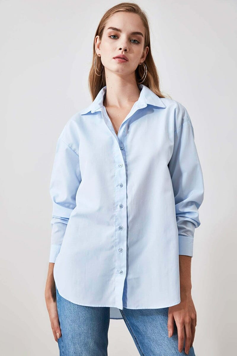 Button Down Three-Quarter Sleeves Women's Shirt - Shirts & Blouses 104