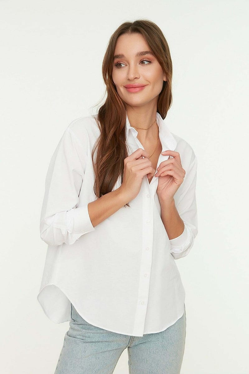 Button Down Three-Quarter Sleeves Women's Shirt - Shirts & Blouses 41