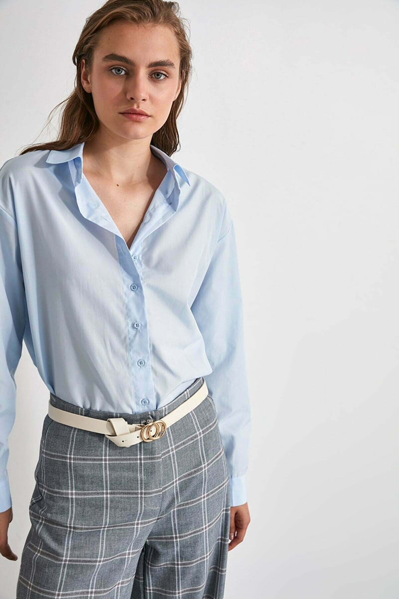 Button Down Three-Quarter Sleeves Women's Shirt - Shirts & Blouses 107