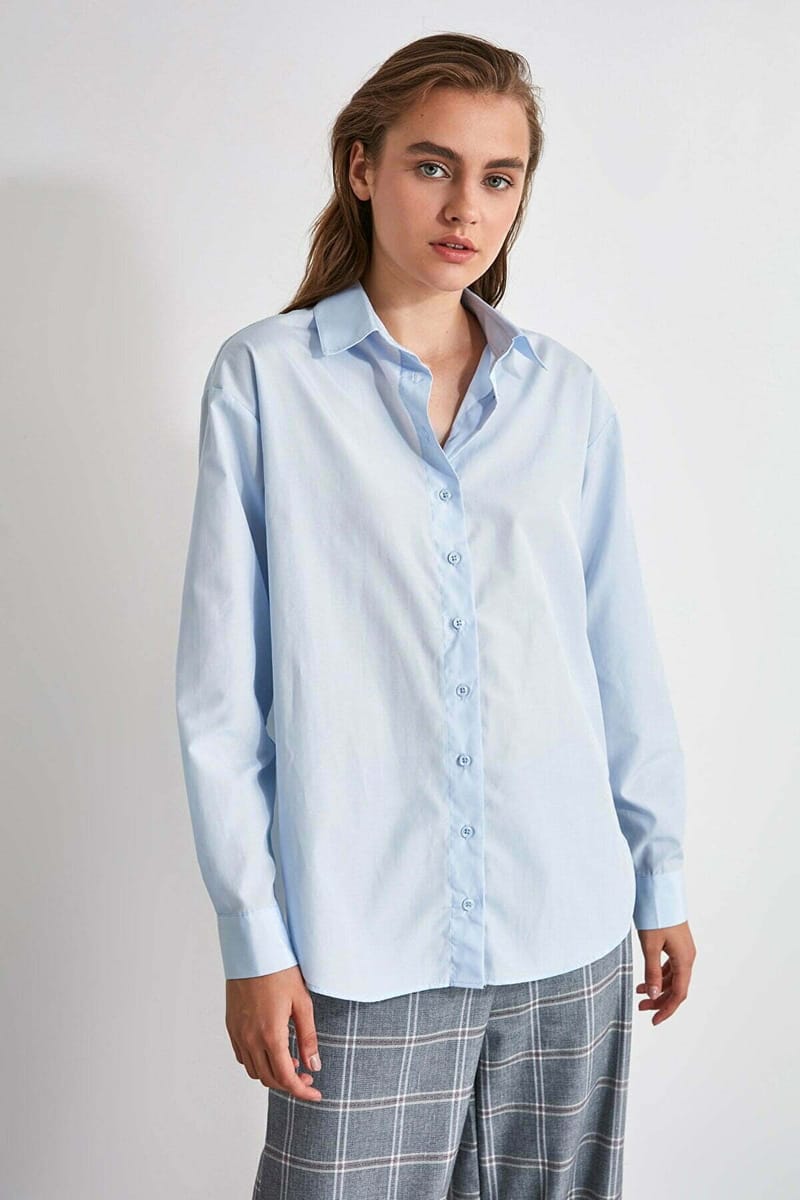 Button Down Three-Quarter Sleeves Women's Shirt - Shirts & Blouses 109