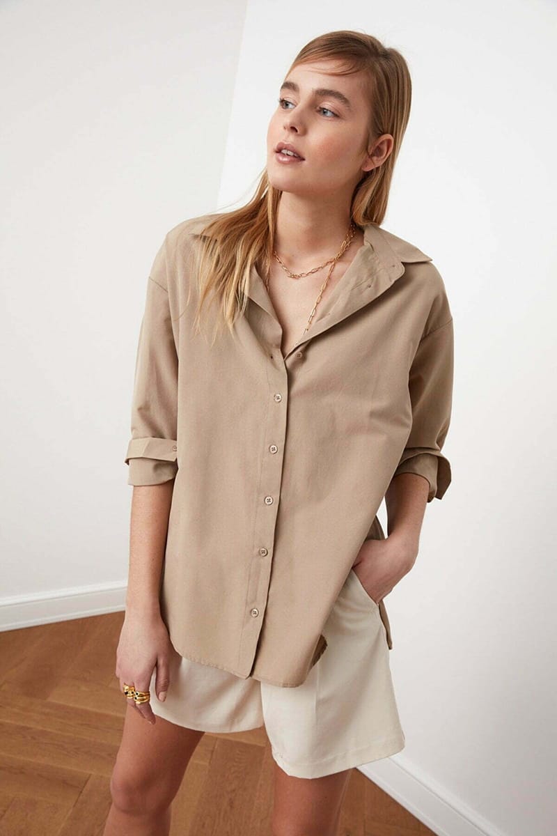 Button Down Three-Quarter Sleeves Women's Shirt - Shirts & Blouses 138