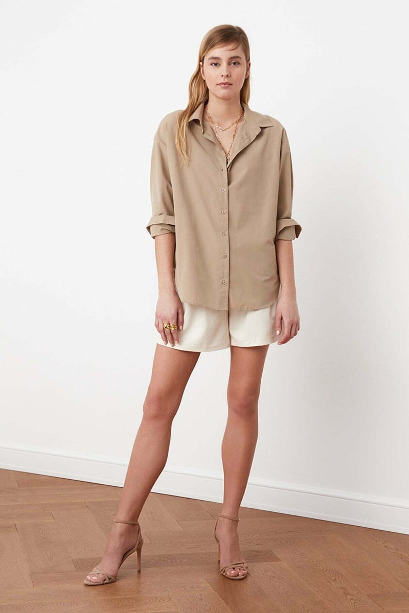 Button Down Three-Quarter Sleeves Women's Shirt - Shirts & Blouses 139