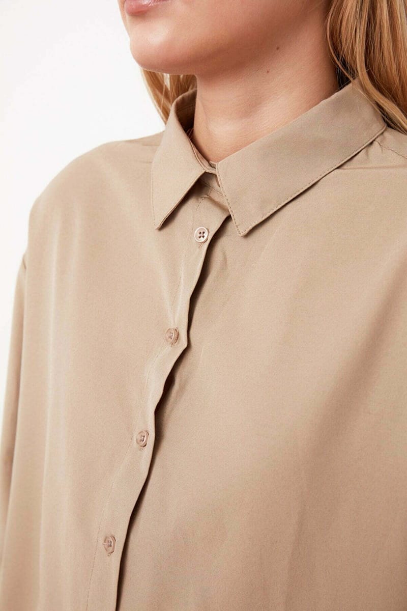 Button Down Three-Quarter Sleeves Women's Shirt - Shirts & Blouses 142