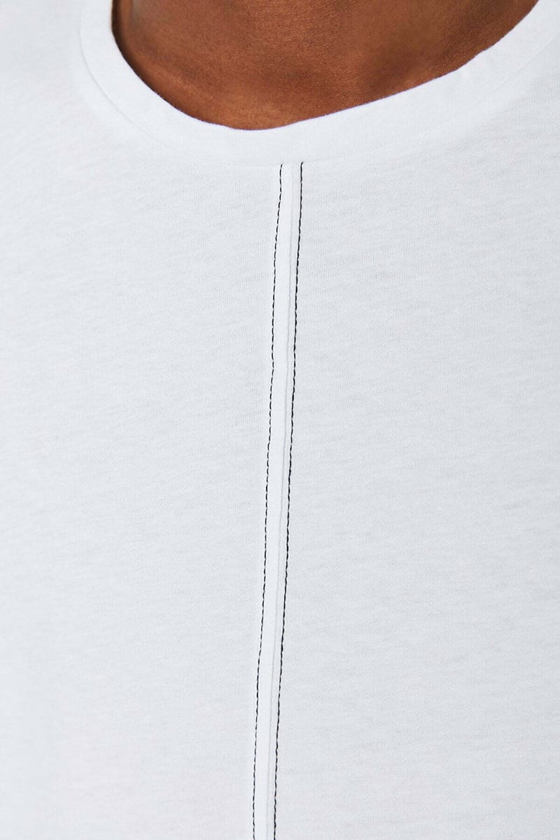 Seam Detail Crew Neck T-Shirt - Long Sleeve T-Shirt 4