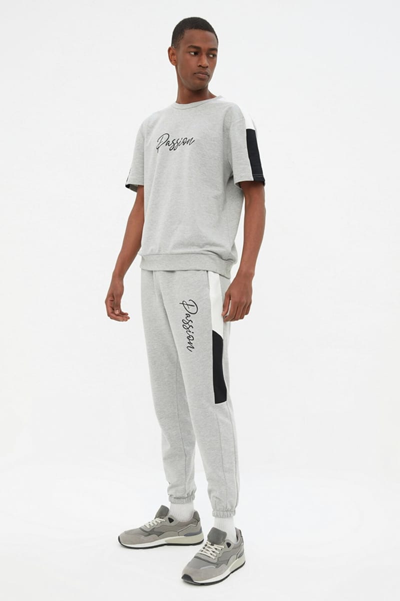 Men's Regular/Normal Cut Paneled Text Printed Tracksuit Set - Tracksuit Sets 9