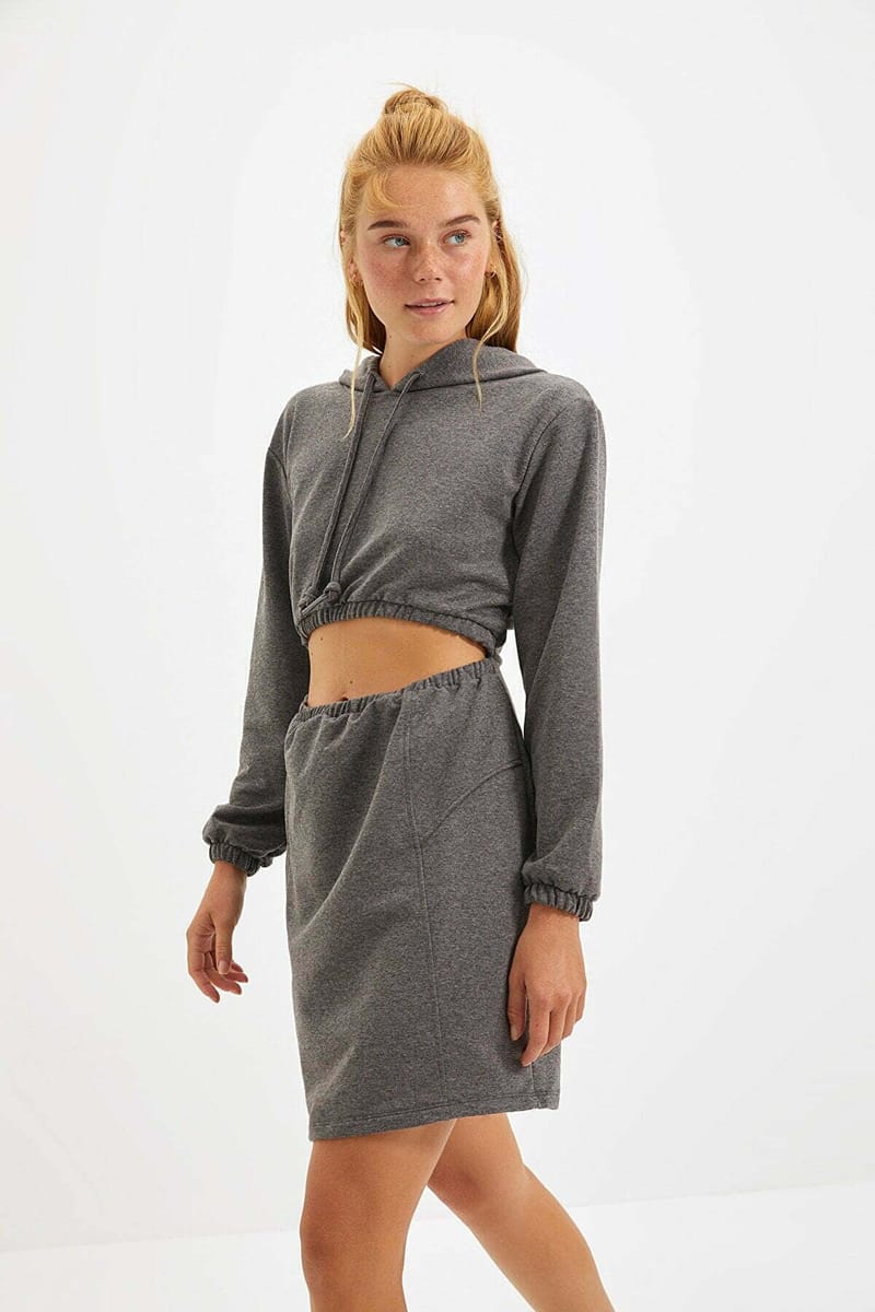 Cut Out Detail Hooded Dress