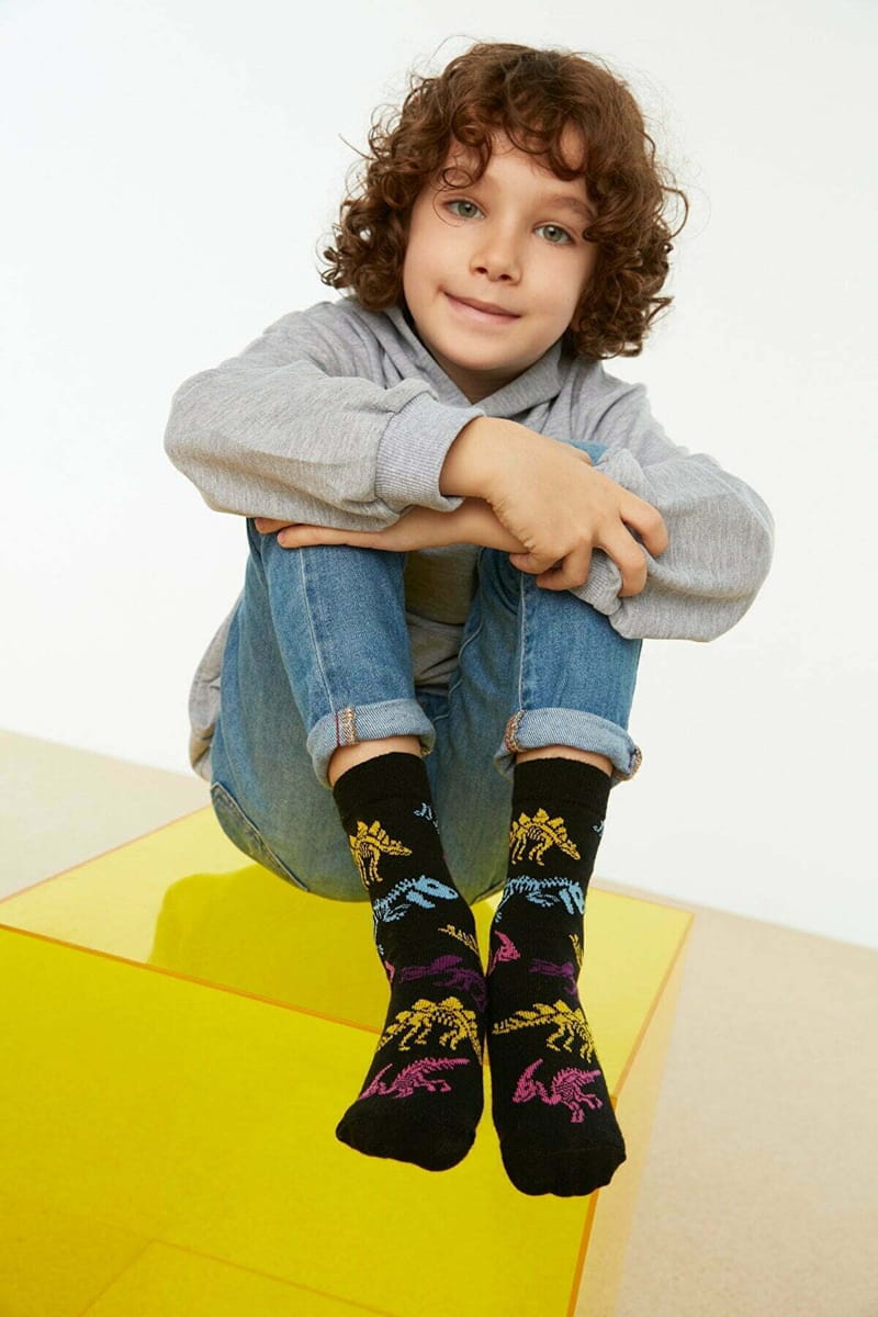 Kids 2 Pack Dino Print Crew Socks - Socks & Tights 1