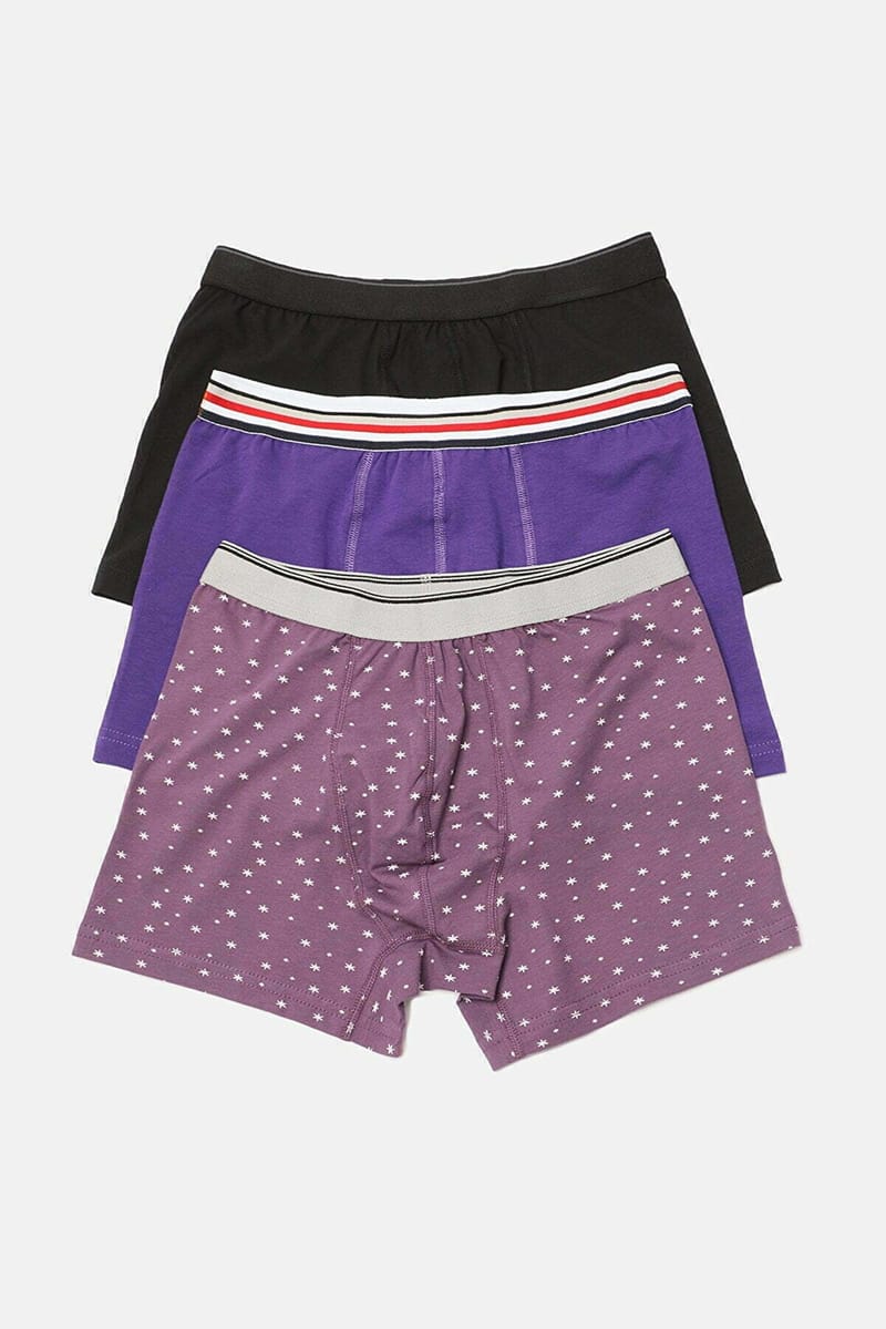 Purple Collection Pack Of 3 Printed Men's Boxers Trendyol - Men's Boxers 7