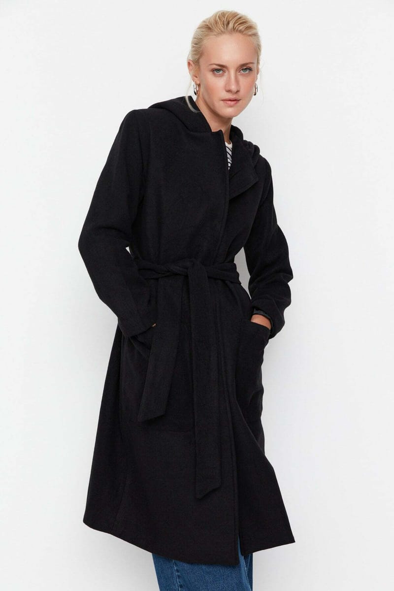 Hooded Cachet Belted Coat - Blazers & Coats 28