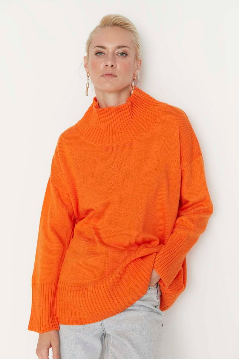 Stand Up Collar Knitwear Sweater - Sweaters 20