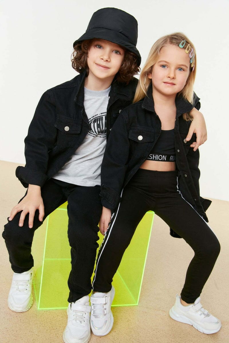 Kids Unisex Dark Wash Denim Jacket - Jackets 113