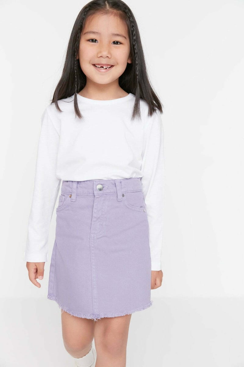 Tasseled Denim Skirt - Skirts 44