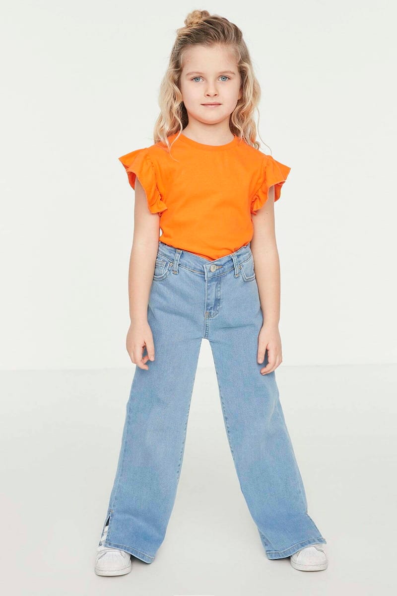 Mid Wash Straight Jeans - Jeans & Pants 40