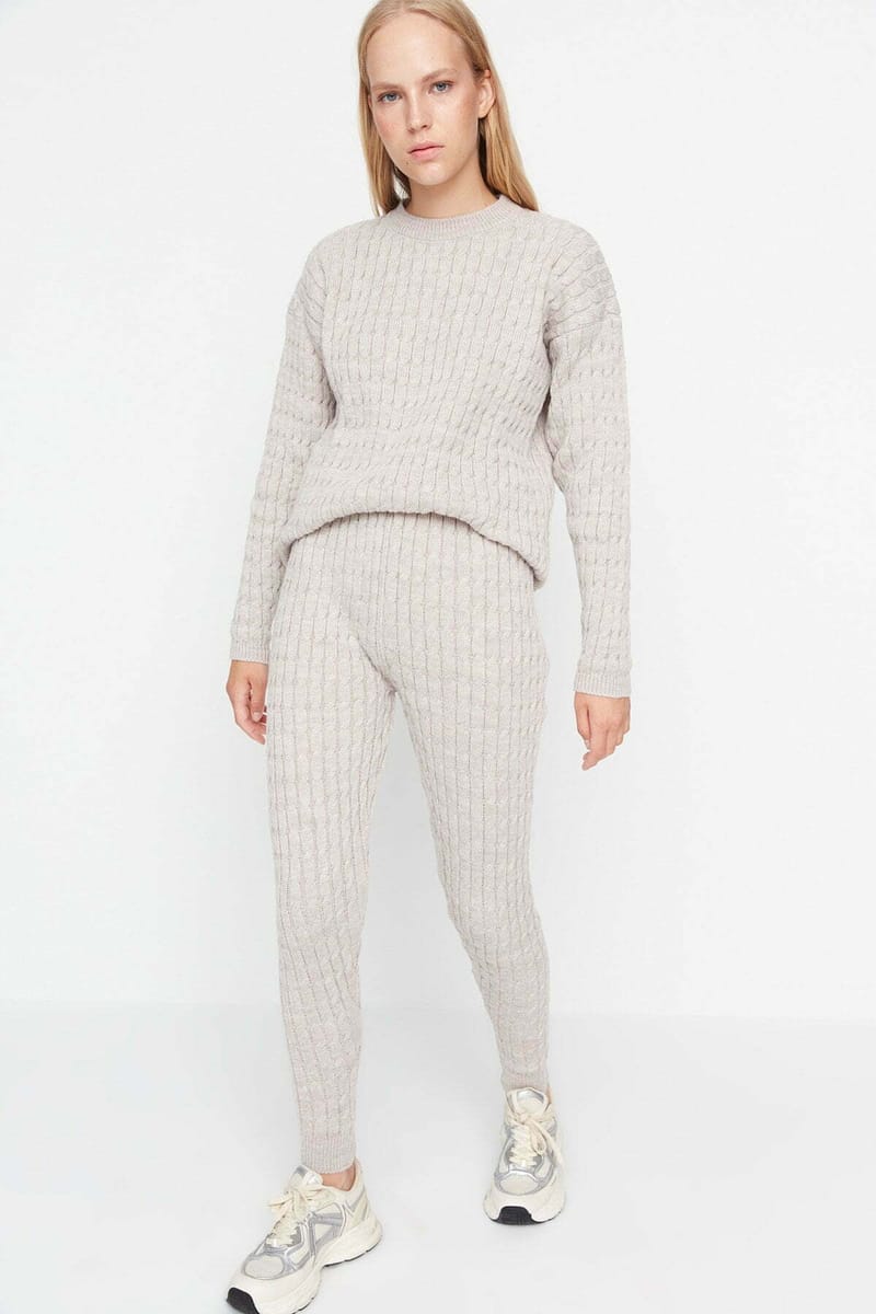2_org_zoom Braided Knitwear Bottom Top Set - Co-ord Sets 36
