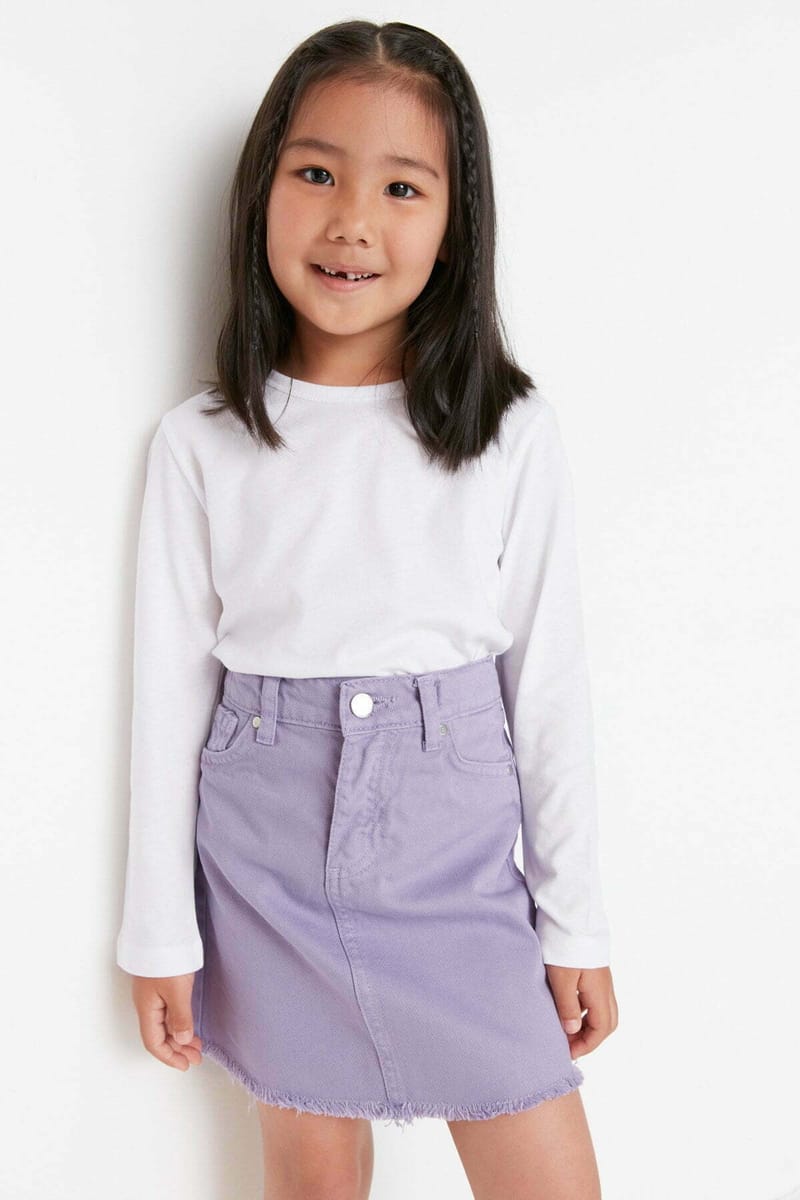 Tasseled Denim Skirt - Skirts 45