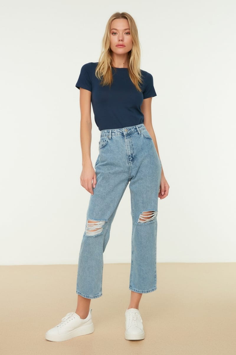 3_org_zoom Ripped High Waist Straight Jeans - Straight Jeans 19