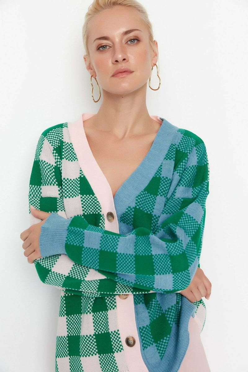 Oversize Jacquard Knitwear Cardigan - Cardigans 36