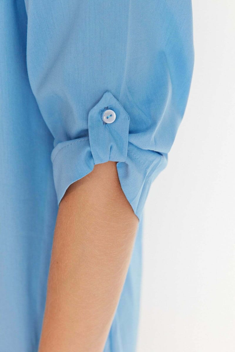 Knitted Shirt Dress - Mini Dresses 22