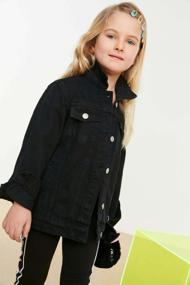 Kids Unisex Dark Wash Denim Jacket - Jackets 115