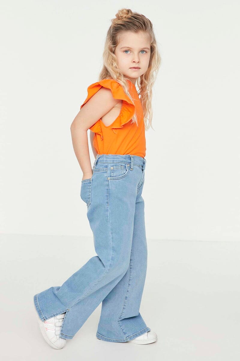 Mid Wash Straight Jeans - Jeans & Pants 42