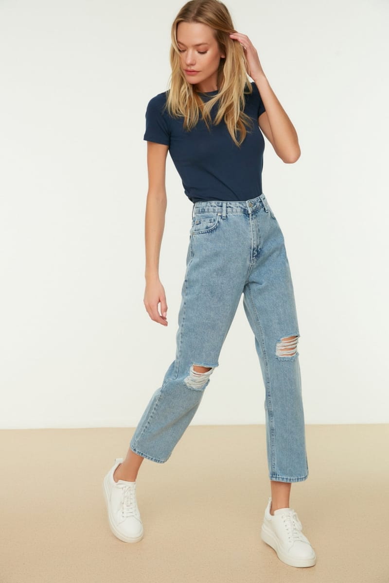 4_org_zoom Ripped High Waist Straight Jeans - Straight Jeans 20