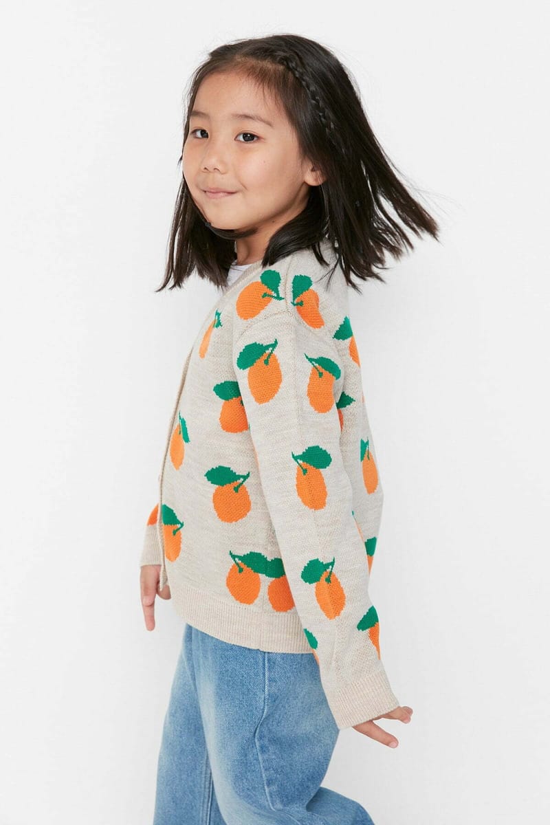 4_org_zoom Girls Jacquard Fruit Patterned Cardigan - Sweaters & Cardigans 22