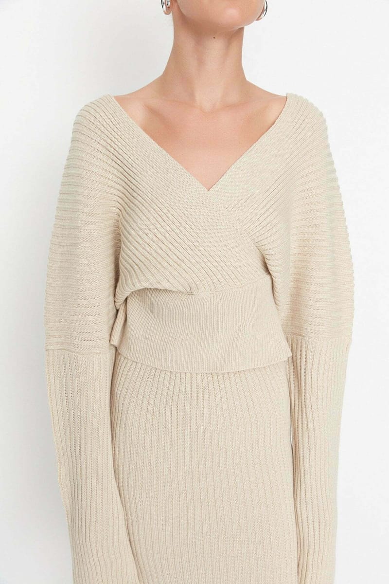 Double Breasted Knitwear Bottom-Top Set - Co-ord Sets 37