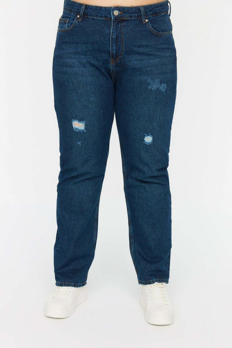 Plus Size High Waist Jeans Blue - Plus Size Pants & Leggings 33