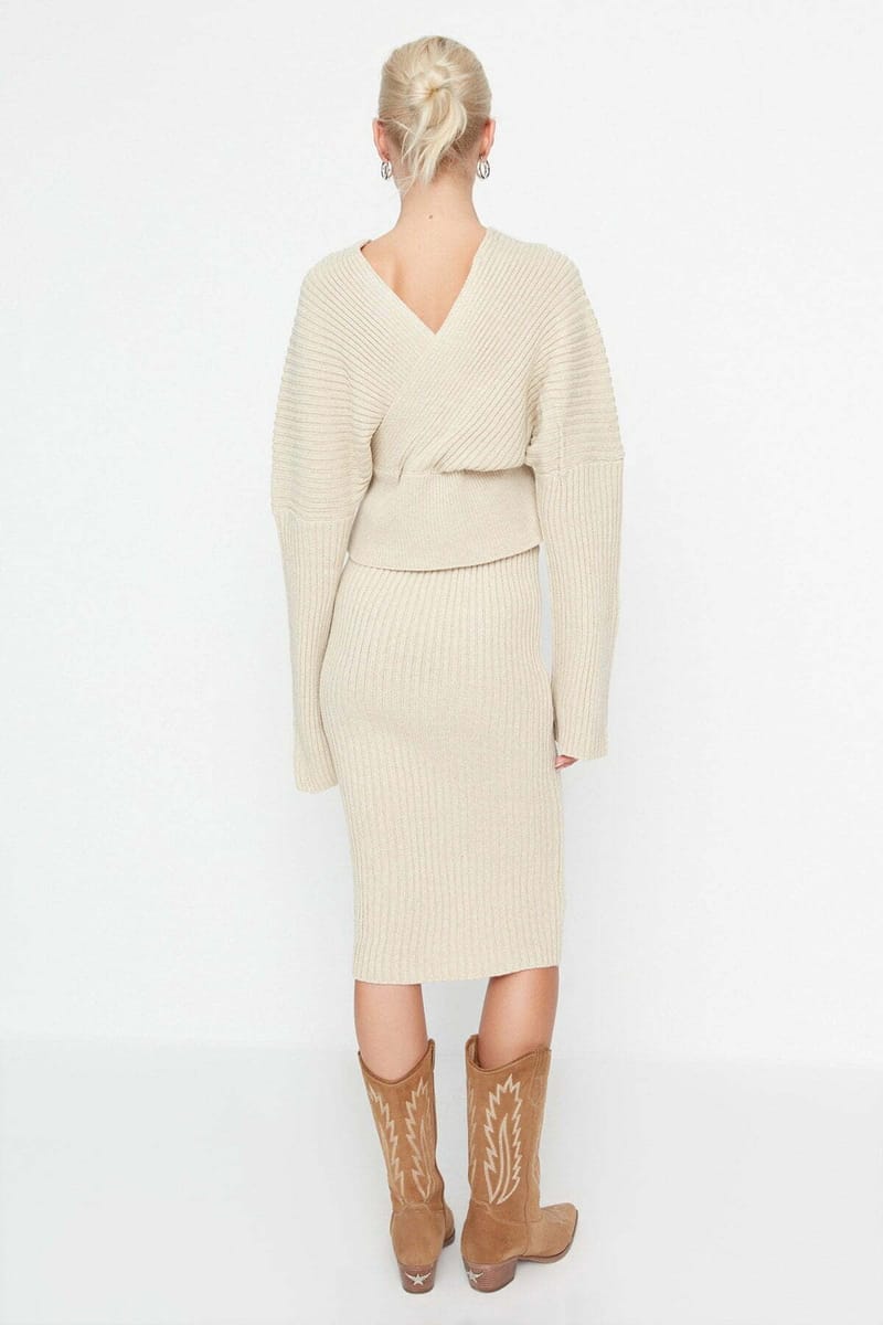 Double Breasted Knitwear Bottom-Top Set - Co-ord Sets 38