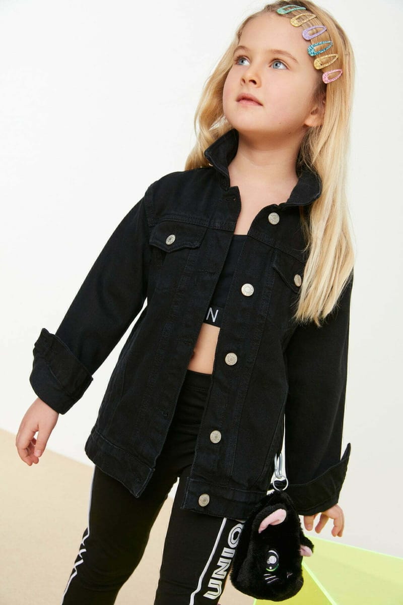 Kids Unisex Dark Wash Denim Jacket - Jackets 116