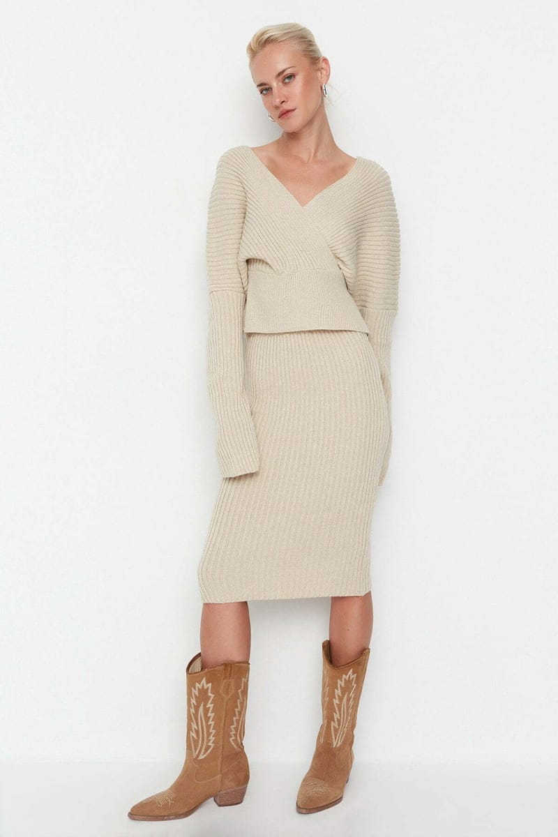 Double Breasted Knitwear Bottom-Top Set - Co-ord Sets 39