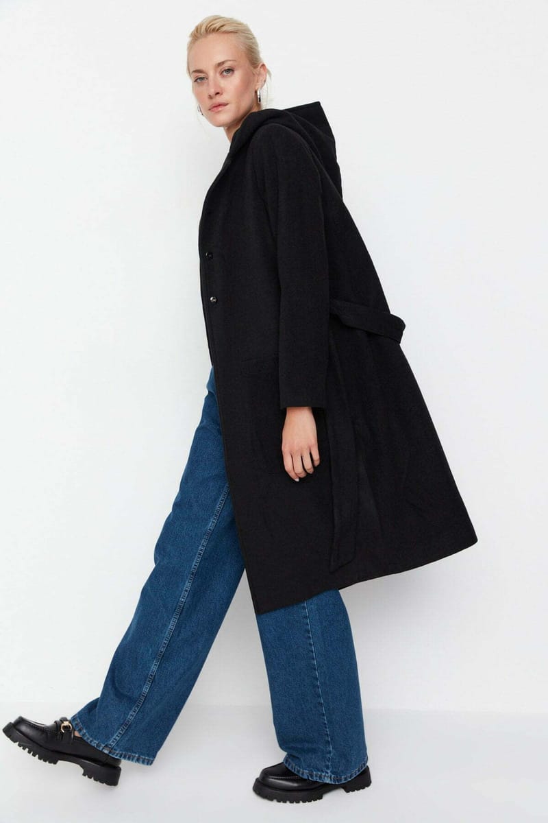 Hooded Cachet Belted Coat - Blazers & Coats 30