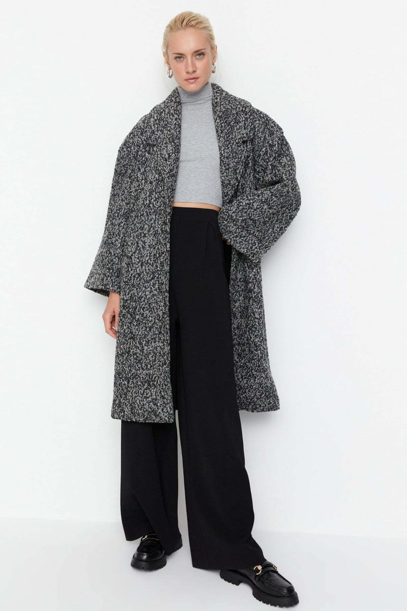 Oversized Collar Detailed Cachet Coat - Blazers & Coats 21
