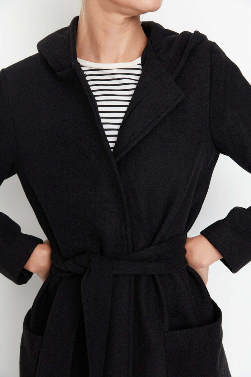 Hooded Cachet Belted Coat - Blazers & Coats 31