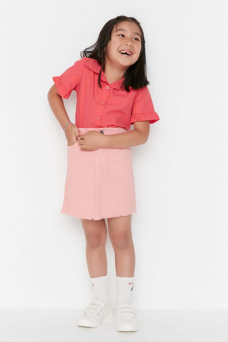 9_org_zoom Tasseled Denim Skirt - Skirts 110